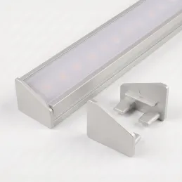 Satz 2 Stück Endkappen für Eck-LED-Profil ZARIA - ohne Loch / Grau