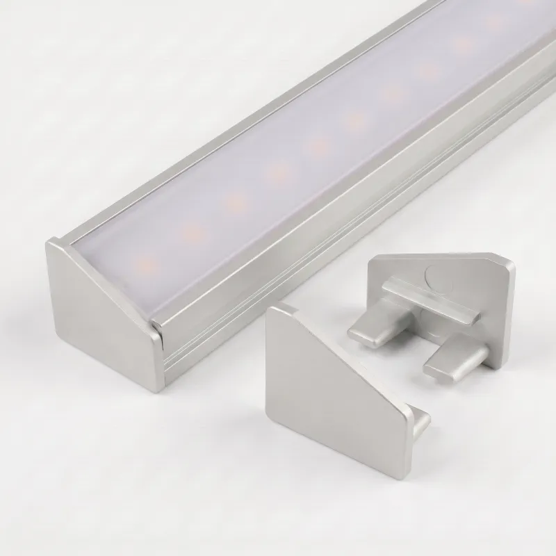 Satz 2 Stück Endkappen für Eck-LED-Profil ZARIA - ohne Loch / Grau