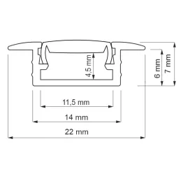 ZARIA Aluminium-Abdeckleiste für LED-Beleuchtung mit milchiger Abdeckung / Gold