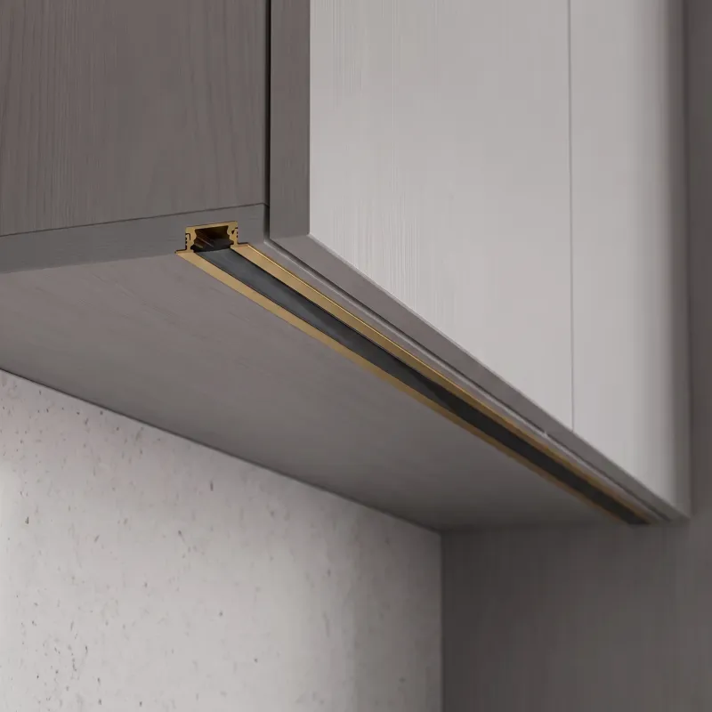 ZARIA Aluminium-Abdeckleiste für LED-Beleuchtung mit schwarzer Abdeckung / Gold