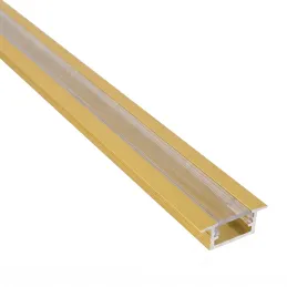 ZARIA Aluminium-Abdeckleiste für LED-Beleuchtung mit transparenter Abdeckung / Gold