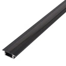 ZARIA Aluminium-Abdeckleiste für LED-Beleuchtung mit schwarzer Abdeckung / Schwarz matt