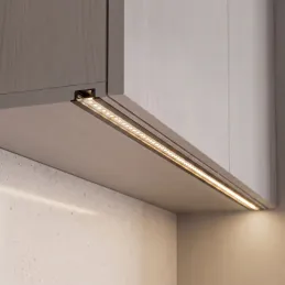 ZARIA Aluminium-Abdeckleiste für LED-Beleuchtung mit transparenter Abdeckung / Schwarz matt