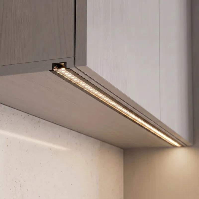 ZARIA Aluminium-Abdeckleiste für LED-Beleuchtung mit transparenter Abdeckung / Schwarz matt