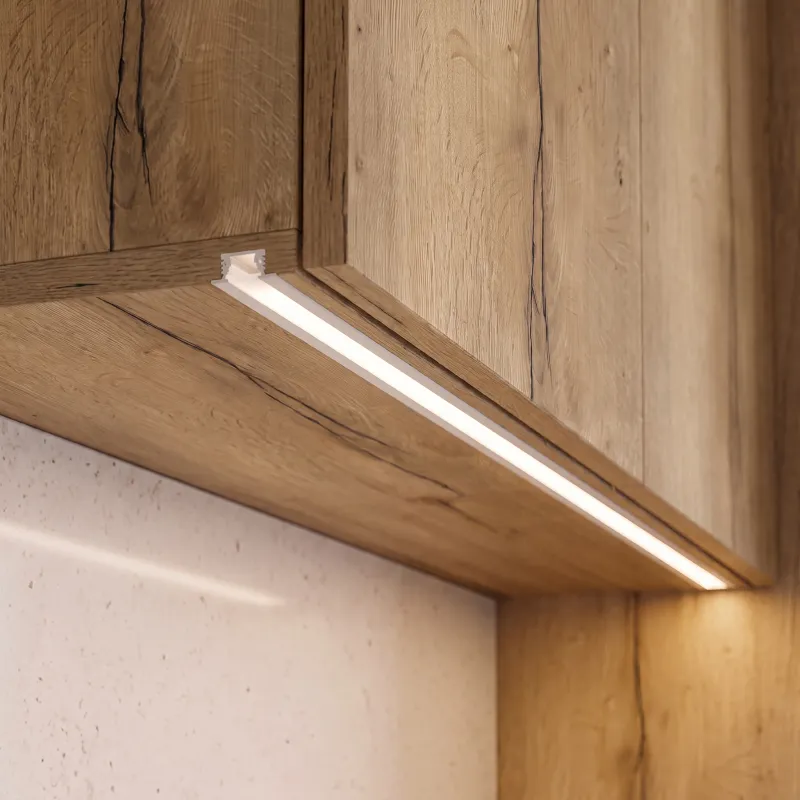 ZARIA Aluminium-Abdeckleiste für LED-Beleuchtung mit milchiger Abdeckung / Weiß matt