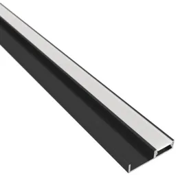 Aluminiumleiste für LED-Sockelbeleuchtung ARIANA mit milchiger Abdeckung / Schwarz matt