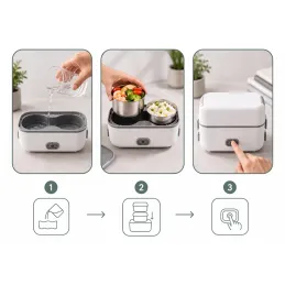 Elektrischer Lunchbox mit Heizung MARADO mit Behältern / Weiß