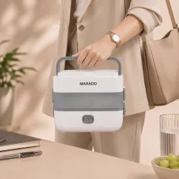 Elektrischer Lunchbox mit Heizung MARADO mit Behältern / Weiß