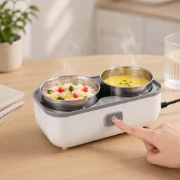 Elektrischer Lunchbox mit Heizung MARADO mit Behältern / Weiß