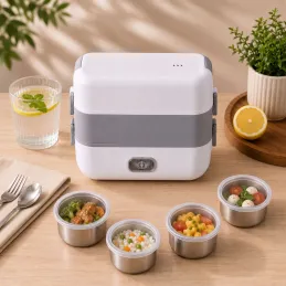 Elektrischer Lunchbox mit Heizung MARADO mit Behältern / Weiß