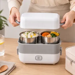 Elektrischer Lunchbox mit Heizung MARADO mit Behältern / Weiß