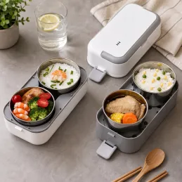 Elektrischer Lunchbox mit Heizung MARADO mit Behältern / Weiß