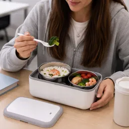 Elektrischer Lunchbox mit Heizung MARADO mit Behältern / Weiß