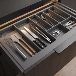 Besteckeinsatz für Schublade PEGAS / Grau
