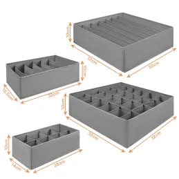 4-teiliges Set Aufbewahrungsboxen für den Kleiderschrank LORD / Grau