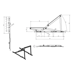 Hebemechanismus mit Feder für den Stauraum des Sofas / Weiß matt