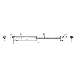 Gasdruckfeder für Bettmechanismus ORIA MAXI / 385 mm
