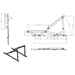 Bett-Hebemechanismus mit Gasdruckfedern ORIA MAXI / Anthrazit