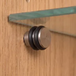 Regalbodenträger für Glas mit Dichtung LANNA 3mm / Nickel - 10 Stück