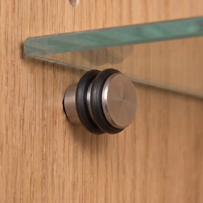Regalbodenträger für Glas mit Dichtung LANNA 3mm / Nickel - 10 Stück