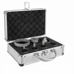 Professionelles 7-teiliges Diamant-Bohrkronen-Set 6 - 68 mm mit Koffer