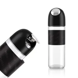 Glasflasche für Olivenöl oder Essig mit automatischem Öffnungsmechanismus 510 ml / Schwarz