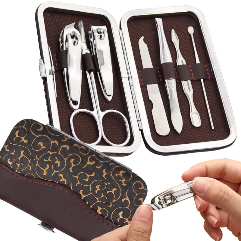 Maniküre-Set 7-teilig / Gold Braun