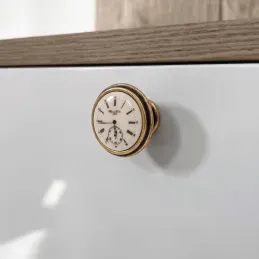 Knopfgriff VIAMO CLOCK / Alt-Messing
