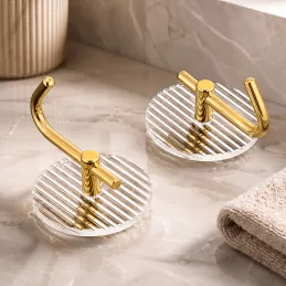 Selbstklebender Haken GLAMOUR ROUND / Gebürstetes Gold
