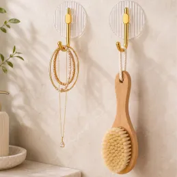 Selbstklebender Haken GLAMOUR ROUND / Gebürstetes Gold