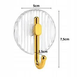 Selbstklebender Haken GLAMOUR ROUND / Gebürstetes Gold