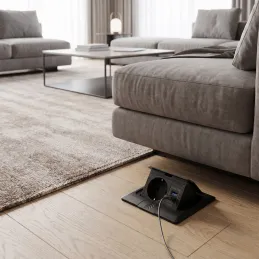 Bodensteckdose FLOOR LUX SCHUKO 1x230V + USB A-C / Schwarz