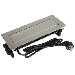 Ausklappbare Steckdose AMBIENTE SCHUKO 3x230V + USB A-C / Edelstahl
