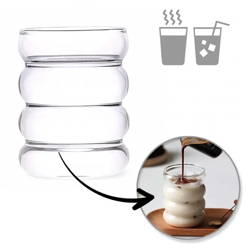 Borosilikat-Kaffeeglas BUBLLE 350 ml / Transparent
