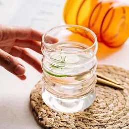 Borosilikat-Kaffeeglas BUBLLE 350 ml / Transparent
