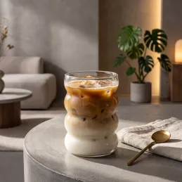 Borosilikat-Kaffeeglas BUBLLE 350 ml / Transparent