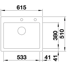 Keramikspüle Blanco PALONA 6 / mit Zugknopf