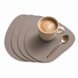 Set mit 4 Untersetzern für Tassen und Gläser LANIO 110 x 140 mm / Beige