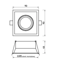 Design-Spotleuchte mit Schwenkfunktion ADAMO SQUARE / Mattweiß