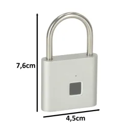ZION Vorhängeschloss aus Gusseisen mit Fingerabdrucksensor