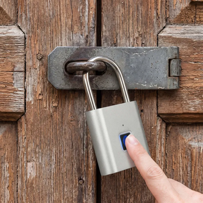 ZION Vorhängeschloss aus Gusseisen mit Fingerabdrucksensor