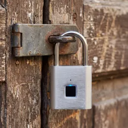 ZION Vorhängeschloss aus Gusseisen mit Fingerabdrucksensor