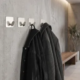 Set aus 4 selbstklebenden Haken ZITA / Edelstahl