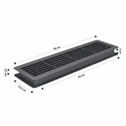 Beidseitiges Lüftungsgitter für Türen 430 x 115 mm / Graphit