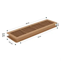 Beidseitiges Lüftungsgitter für Türen 430 x 115 mm / Eiche