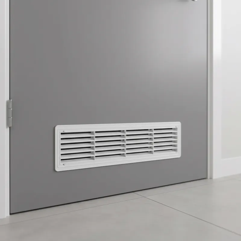 Beidseitiges Lüftungsgitter für Türen 430 x 115 mm / Weiß matt
