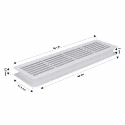 Beidseitiges Lüftungsgitter für Türen 430 x 115 mm / Weiß matt