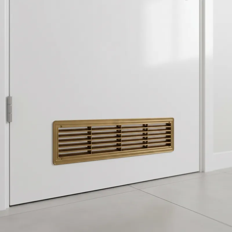 Beidseitiges Lüftungsgitter für Türen 430 x 115 mm / Gold-Patina