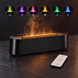 LED Aroma-Diffusor mit Flammeneffekt GALO / Schwarz