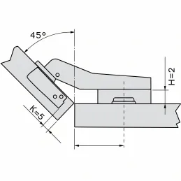 Scharnier 45° SLIDE-ON